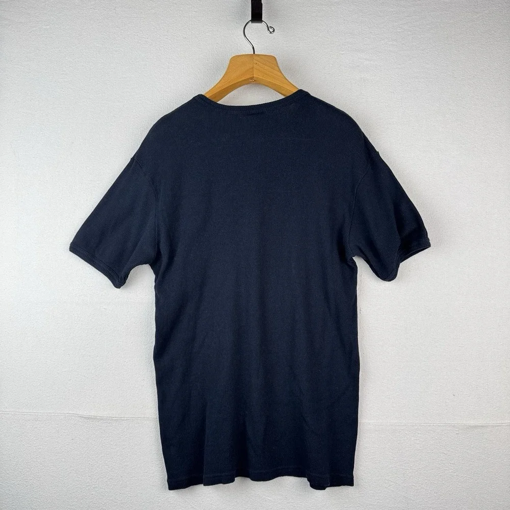 Ralph Lauren Polo Jeans Co Navy Men's Large‎ 67 Blue Ribbed Short Sleeve Shirt